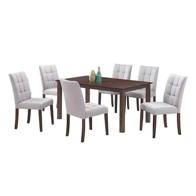 Modern Trends Clare 7pc Solid Wood Dining Set (71" X 36") - Light Grey