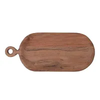 Acacia Wood Oval Serving Tray With Single Handle