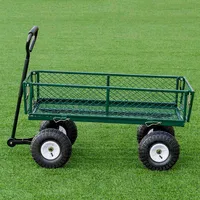 Heavy Duty Lawn Garden Utility Cart Wagon Wheelbarrow Steel Trailer