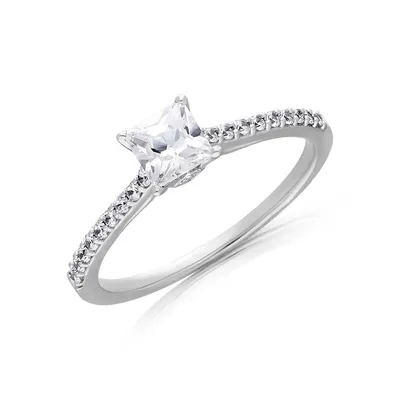 Canadian Dreams 14k White Gold .75ctw Princess Cut Diamond Engagement Ring