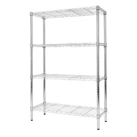 4-tier Shelving Unit Heavy Duty Adjustable Chrome Plated Steel Wire Shelving Organizer Rack With Adjustable Feet Knob, 54-inch