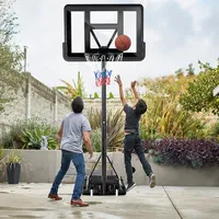 Portable Basketball Hoop Stand Adjustable Height W/shatterproof Backboard Wheels