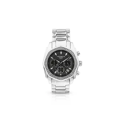 Men's Solar Chronograph With 1/2 Carat Tw Of Diamonds In Stainless Steel
