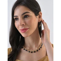 Gold Plated Designer Stone Necklace And Earring Set Jewellery Set
