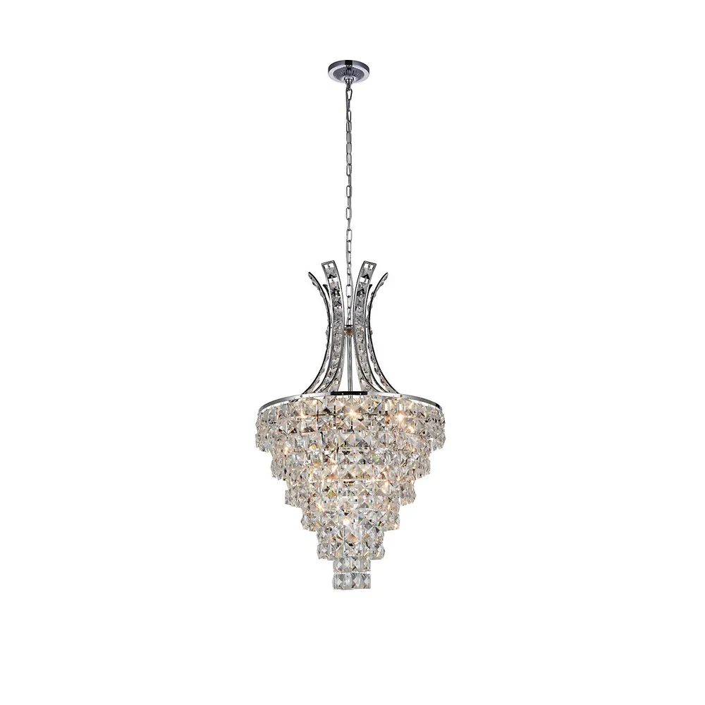 Chique 9 Light Chandelier With Chrome Finish