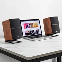 7" Desktop Speaker Stands For Midsize Bookshelf Computer Speakers, Black - Pair