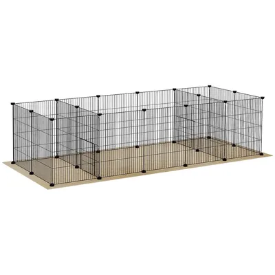 18 Panels Pet Playpen Small Animal Cage For Hedgehog W/ Mat