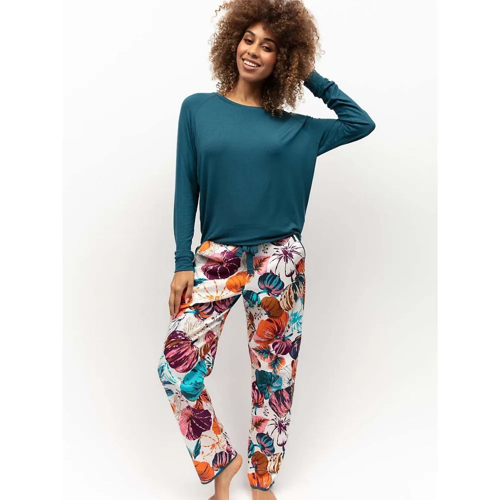 Cotton Modal Floral Print Pyjama Bottoms, Cyberjammies