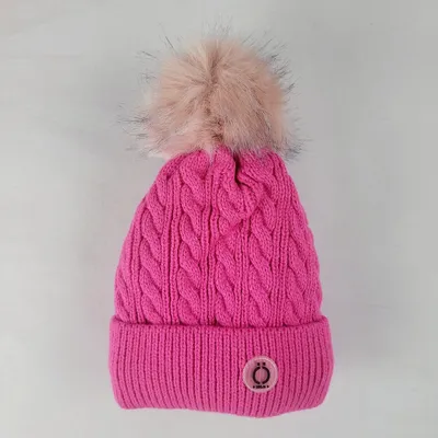 Fushia Twist Tuque Luxury Winter Hat For Kids Ages 2-16 By Ösno - Ski Toque With Removable Pompom Lightweight, Warm, Stylish & Comfortable Beanie