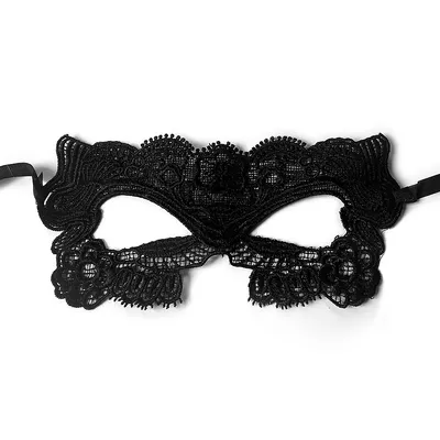 Black Lace Brocade Mask