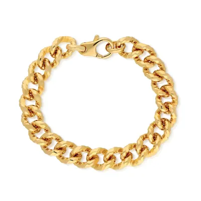 18kt Gold Plated 7.5" Yellow Gold Bracelet Lobster Clasp