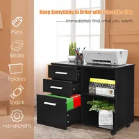 3-drawer File Cabinet Mobile Lateral Printer Stand