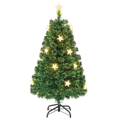 Pre-lit Artificial Xmas Tree With Warm White Star Lights
