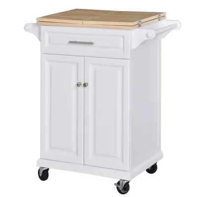 Rubberwood Top Extendable Kitchen Island