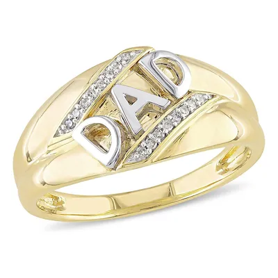 Men's Diamond Accent "dad" Ring 10k Yellow Gold