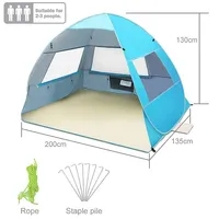 Pop Up Beach Tent, Uv Protection Portable Lightweight Foldable Indoor Outdoor Tent For 2-3 Persons