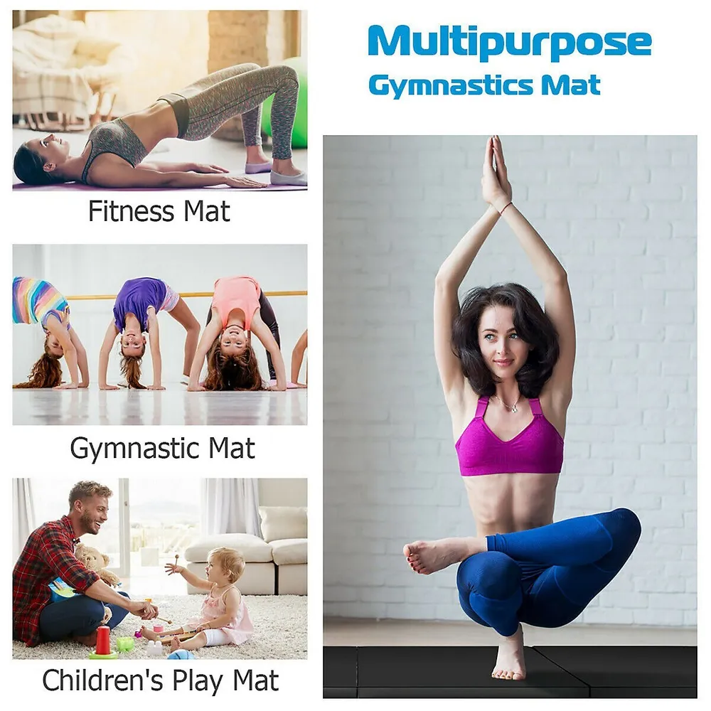 4'x8'x2" Folding Gymnastic Tumbling Mat W/handles Fitness Yoga Aerobics Exercise