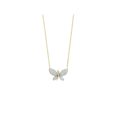 Butterfly Pendant With 0.20 Carat Tw Diamonds In 10kt Yellow Gold