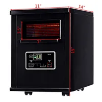 1500w Electric Portable Infrared Quartz Space Heater Remote Black