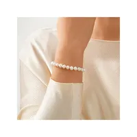 Cultured Freshwater Pearl Bracelet In 10kt Yellow Gold