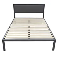 Platform Metal Bed Frame With Upholstered Headboard/mattress Foundation/wood Slat Support