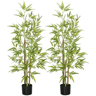Set Of 2 Artificial Plants Bamboo Tree For Decor
