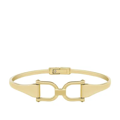 Women's Heritage D-link Gold-tone Stainless Steel Bangle Bracelet
