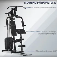 Multifunction Workout Machine With 143lbs Weight Stack