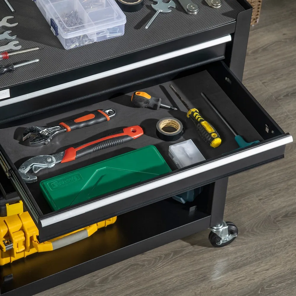 Rolling Garage Workshop Tool Organizer 2 Drawer Tool Chest