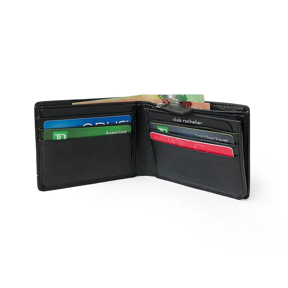 Slim Men's Wallet With Zippered Pocket