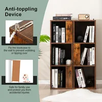 2 Pcs 3-tier Wood Bookshelf Display Storage Rack For Small Spaces