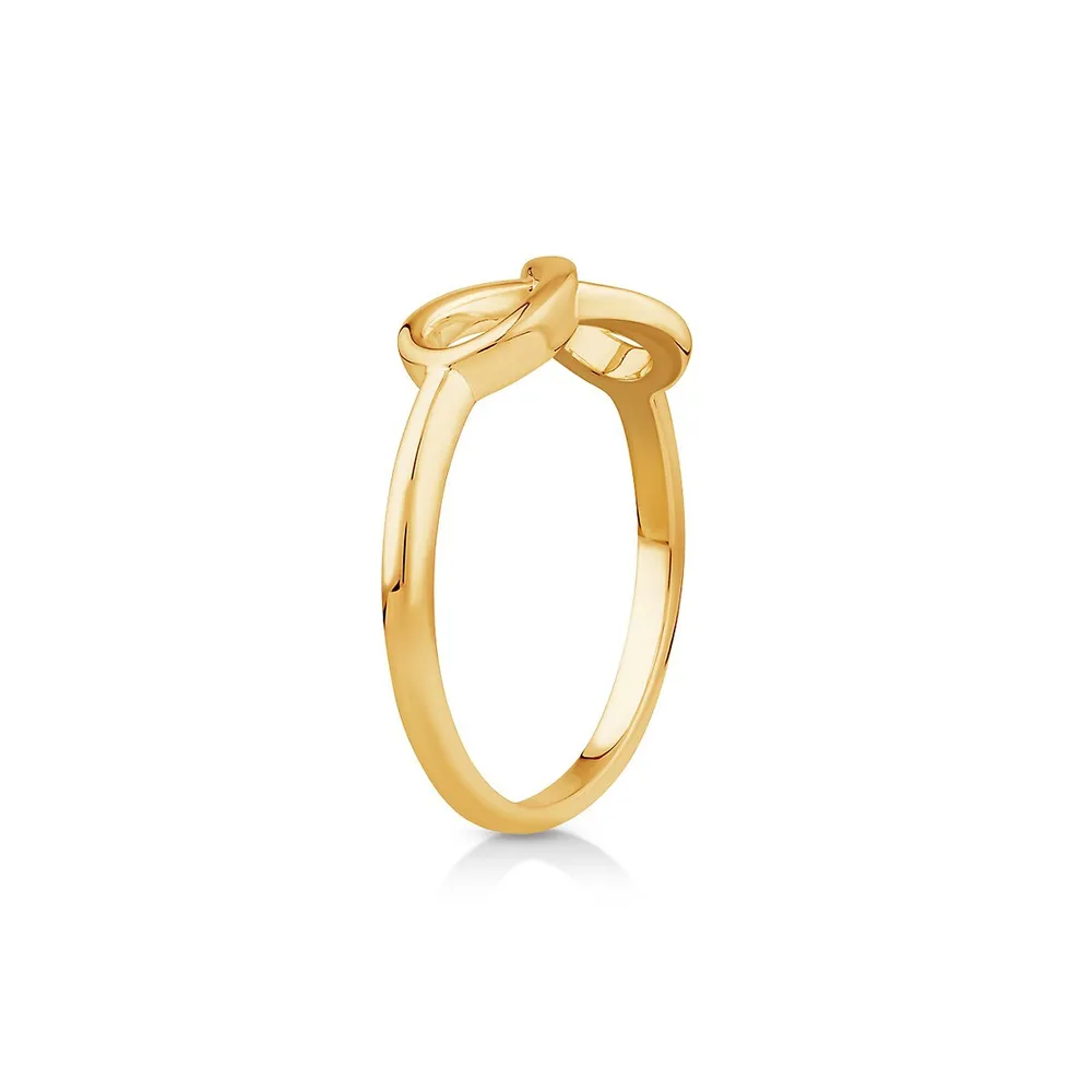 Diamond Accent Infinity Ring In 10kt Yellow Gold
