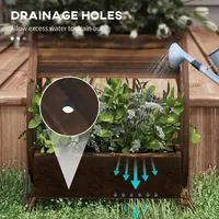 tier Wooden Wagon Planter Box With Drainage Holes
