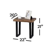 Set Of 1 Coffee Table And 2 Side Tables, Metal Legs