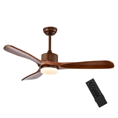52" Ceiling Fan With Led Light Reversible W/ Adjustable Temperature