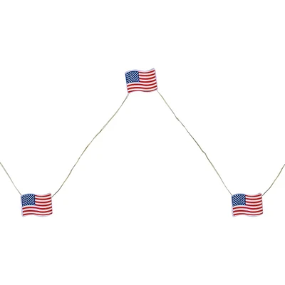20-count Patriotic Americana Usa Flag Led Fairy Lights, 6.25ft, Copper Wire