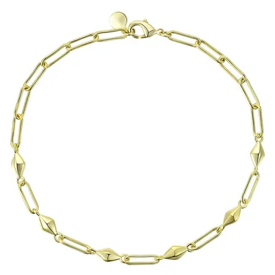 14k Yellow Gold Plated Paperclip Bracelet