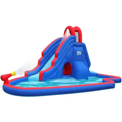 Deluxe Inflatable Water Slide Park - Climbing Wall, Slide, & Splash Pool