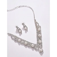 Sohi Silver-plated White Stone-studded Jewellery Set