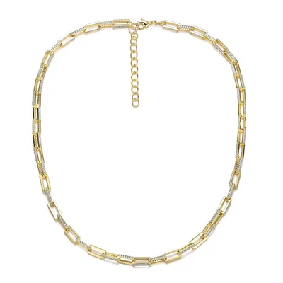 14k Yellow Gold Plated Cubic Zirconia Necklace
