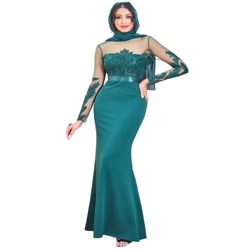 Goddiva Modesty Mesh & Scuba Maxi Dress