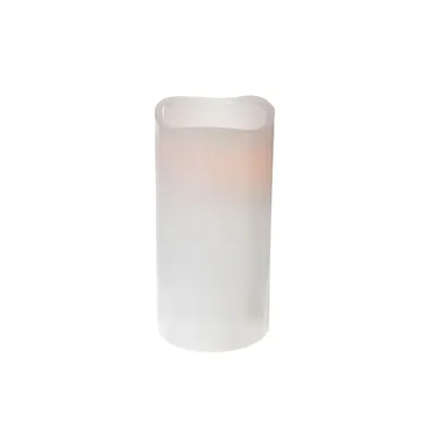 Led Wave Top Unscented White Candle With Timer- Set Of