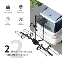 2-bike Hitch Mount Bike Rack Platform Style Hitch Rack For 1-1/4" Or 2" Receiver