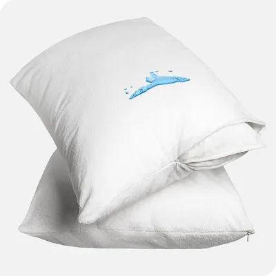 Premium Pillow Protector 2 Pack - 100% Waterproof - Vinyl Free Hypoallergenic