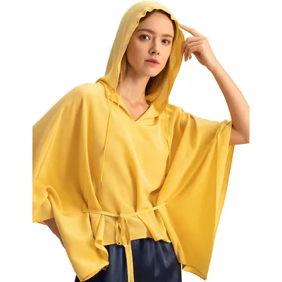 Crepe De Chine Poncho For Women