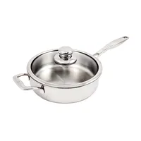 Premium Clad Stainless Steel Induction Saute Pan With Lid