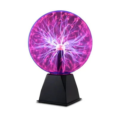 Plasma Ball 8", Static Electricity Ball, Plasma Lamp, Touch & Sound Sensitive Plasma Globe, Plug-in Electric Ball Novelty Toy