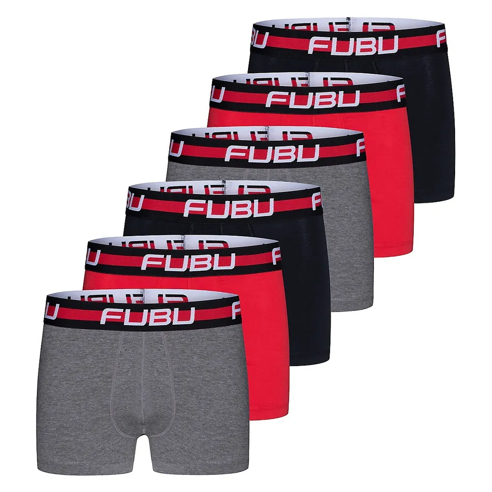 Men's Lucky Red Underwear, Soft Cotton Boxer Briefs Stretch Trunks