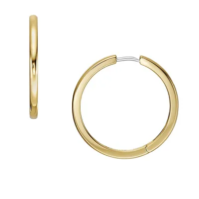 Women's All Stacked Up Gold-tone Stainless Steel Hoop Earrings