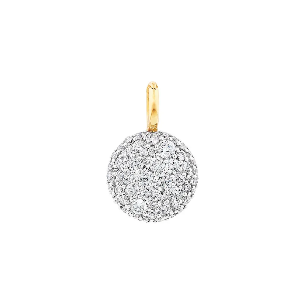 Stardust Pendant With .55tw Of Diamonds In 10kt Yellow Gold And Rhodium
